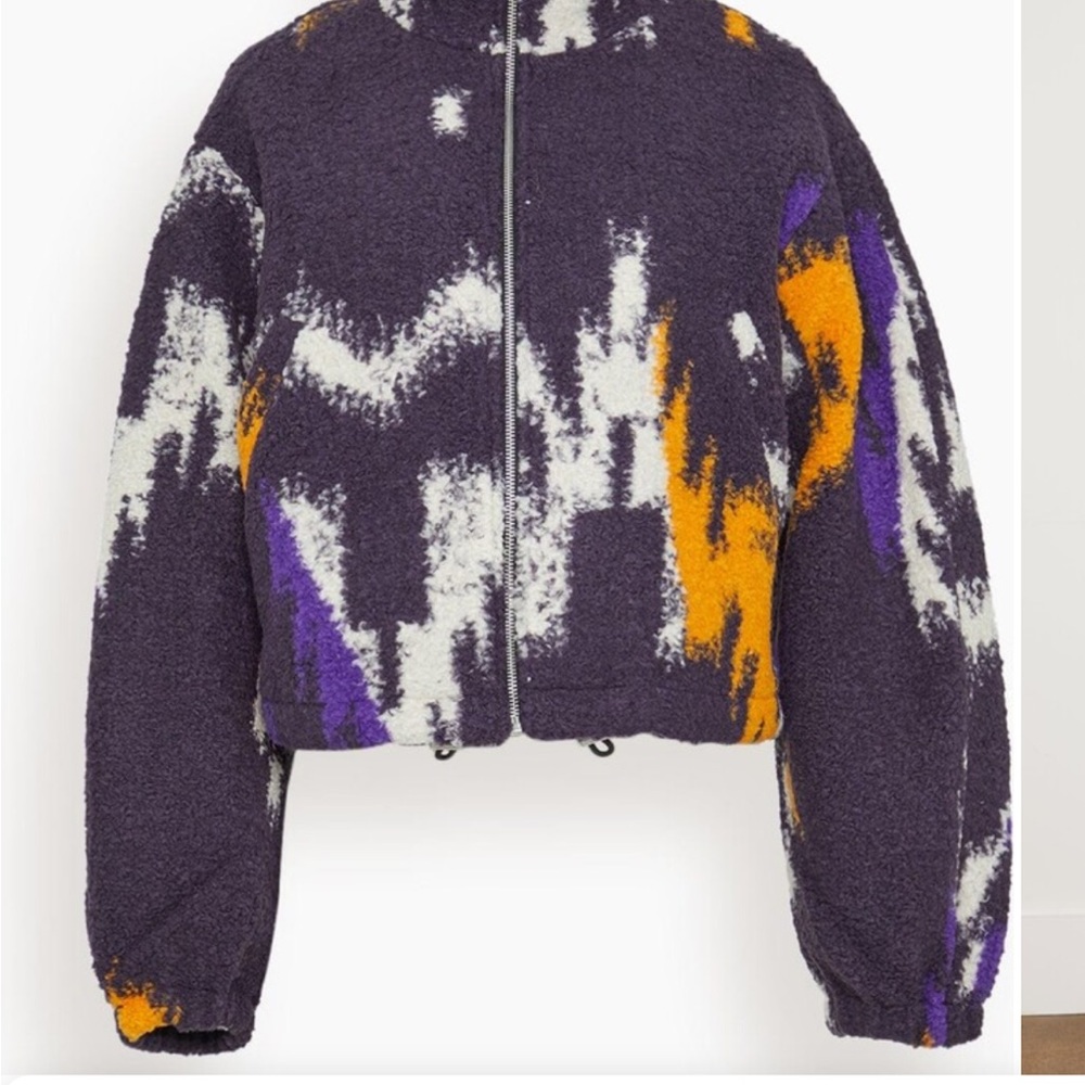 Isabel Marant Teddy Jacket in Purple and Orange with Relaxed Fit